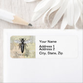 クイーンビーバグ昆虫アンティークイラストレーション ラベル (インサイチュ)