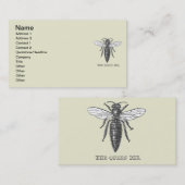 クイーンビーバグ昆虫アンティークイラストレーション 名刺 (正面/裏面)