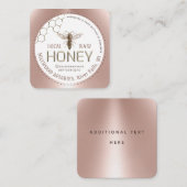 クイーンビーバラ金ゴールド養蜂家養蜂場 スクエア名刺 (正面/裏面)