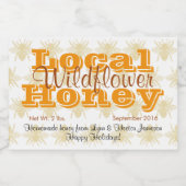 クイーンビーパターパーソナライズされたンのハニージャー フードラベル (シングルラベル)