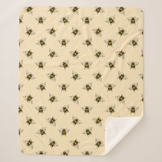 クイーンビーパターン シェルパブランケット (正面)
