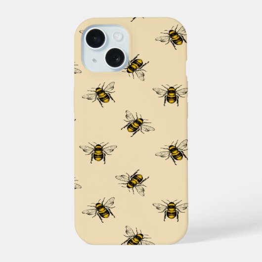 クイーンビーパターン iPhone 15ケース (裏面)