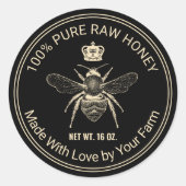 クイーンビービーアピールビーキーパービーハイブハニージャー ラウンドシール (正面)