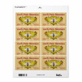 クイーンビーピュアビーズワックスハチミツ製品 ラベル (フルシート)