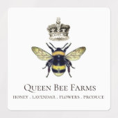 クイーンビーファームズ 養蜂場の蜂蜜製品 ラベル (デザイン1)