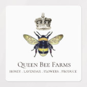 クイーンビーファームズ 養蜂場の蜂蜜製品 ラベル (デザイン2)