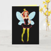 クイーンビーフェアリー誕生日またはグリーティングカード カード (黄色い花)