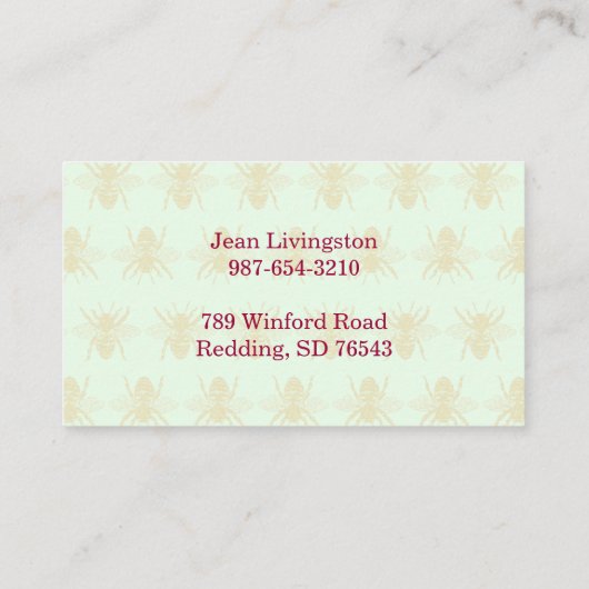 クイーンビーライトグリーンビーキーパー 名刺 (裏面)