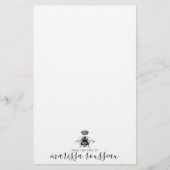 クイーンビーロゴクラウン手書きスクリプト名 便箋 (正面)