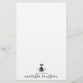 クイーンビーロゴクラウン手書きスクリプト名 便箋