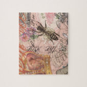 クイーンビーヴィンテージビューティフルコラージュ ジグソーパズル (縦)