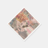 クイーンビーヴィンテージビューティフルコラージュ スタンダードカクテルナプキン (角)