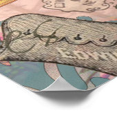 クイーンビーヴィンテージビューティフルコラージュ ポスター (角)