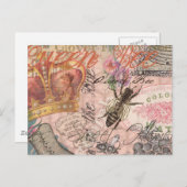 クイーンビーヴィンテージビューティフルコラージュ ポストカード (正面/裏面)