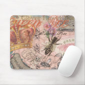 クイーンビーヴィンテージビューティフルコラージュ マウスパッド (マウス)