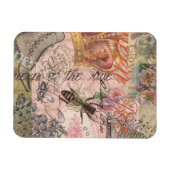 クイーンビーヴィンテージビューティフルコラージュ マグネット (横)