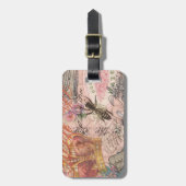 クイーンビーヴィンテージビューティフルコラージュ ラゲッジタグ (正面縦)