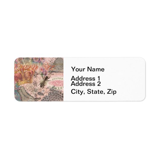 クイーンビーヴィンテージビューティフルコラージュ ラベル (正面)