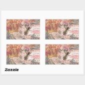 クイーンビーヴィンテージビューティフルコラージュ 長方形シール (シート)