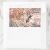 クイーンビーヴィンテージビューティフルコラージュ 長方形シール (バッグ)