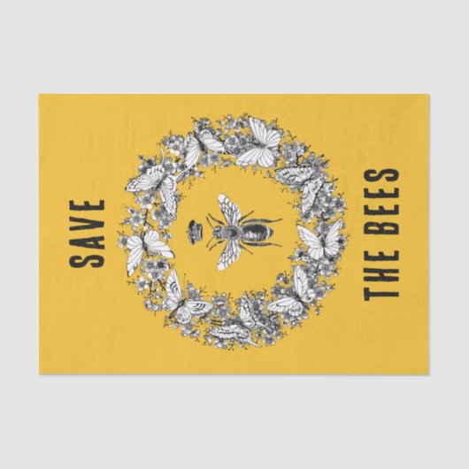 クイーンビー救ザビーツバタフライリースイエロー 薄葉紙 (正面)