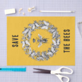 クイーンビー救ザビーツバタフライリースイエロー 薄葉紙 (クラフト)