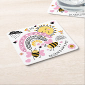 クイーンビー最高のズフレンズ永遠にかわいいBFFの女の子 スクエアペーパーコースター (アングル)