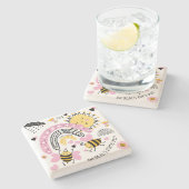 クイーンビー最高のズフレンズ永遠にかわいいBFFの女の子 ストーンコースター (横)