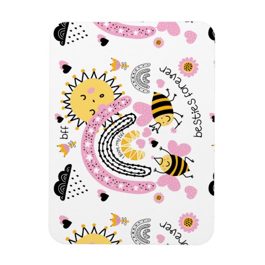 クイーンビー最高のズフレンズ永遠にかわいいBFFの女の子 マグネット (縦)