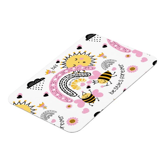 クイーンビー最高のズフレンズ永遠にかわいいBFFの女の子 マグネット (左側)