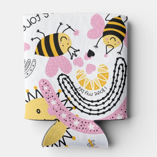 クイーンビー最高のズフレンズ永遠にかわいいBFFの女の子 缶クーラー (裏面)