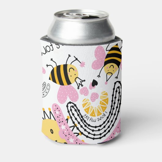 クイーンビー最高のズフレンズ永遠にかわいいBFFの女の子 缶クーラー (缶裏面)