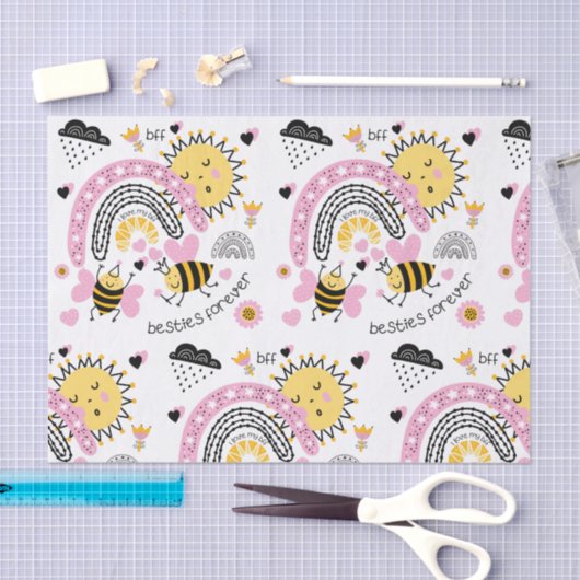クイーンビー最高のズフレンズ永遠にかわいいBFFの女の子 薄葉紙 (クラフト)