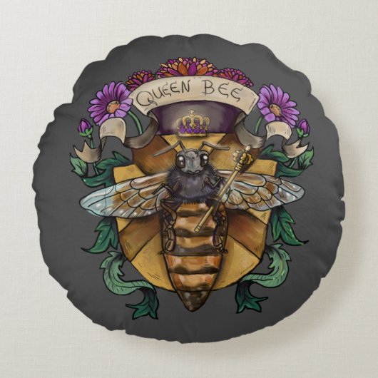 クイーンビー王室の ラウンドクッション (正面)
