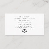 クイーンビー白黒金ゴールドビーキーパーハニーアピール 名刺 (裏面)