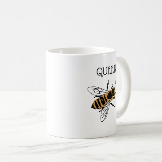 クイーンビー絵を描の昆虫コーヒーマグ コーヒーマグカップ (正面右)