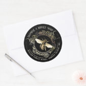 クイーンビー華美金ゴールドフレームSOAPラベルブラック ラウンドシール (封筒)