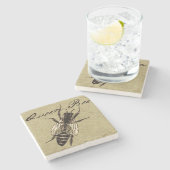 クイーンビー野生生物虫 ストーンコースター (横)