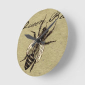 クイーンビー野生生物虫 ラウンド壁時計 (傾斜)