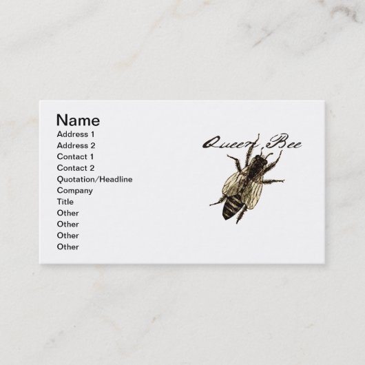 クイーンビー野生生物虫 名刺 (正面)