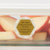 クイーンビー金ゴールドアピール接着性蜂蜜ジャー ラベル (貼付)