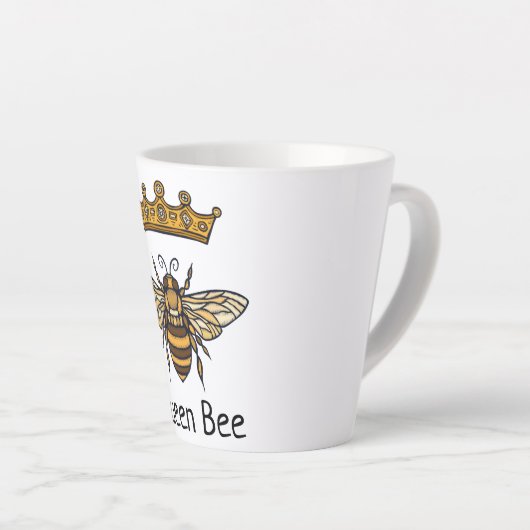 クイーンビー金ゴールドクラウンラテマグ カフェラテマグ (右アングル)