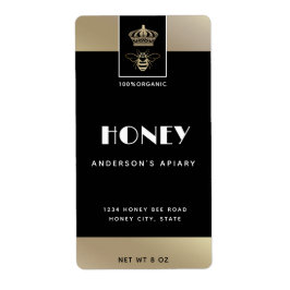 クイーンビー金ゴールドミニマリスト蜂蜜 ラベル
