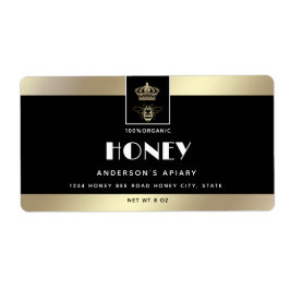 クイーンビー金ゴールドミニマリスト蜂蜜 ラベル