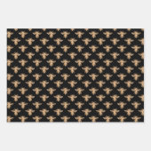 クイーンビー金ゴールド&ブラックラッピング紙シート ラッピングペーパーシート (正面)