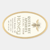 クイーンビー32オズクイーンラインジャールハニーラベル金ゴールド 楕円形シール (正面)