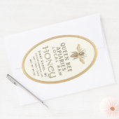 クイーンビー32オズクイーンラインジャールハニーラベル金ゴールド 楕円形シール (封筒)