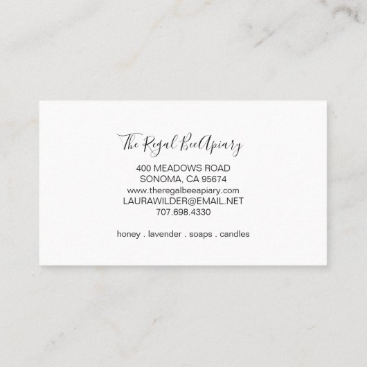 クイーンビー&クラウンアピールハニープロダクツファームホワイト ロイヤリティカード (裏面)