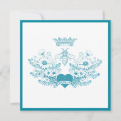 クイーンビー |クラウンビーティール（緑がかった色）サンキューカード サンキューカード (正面)