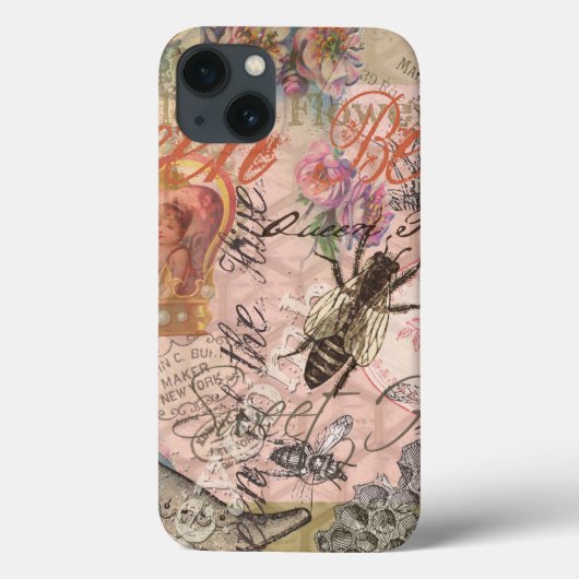 クイーンビー ビンテージ コラージュ Case-Mate iPhoneケース (裏面)